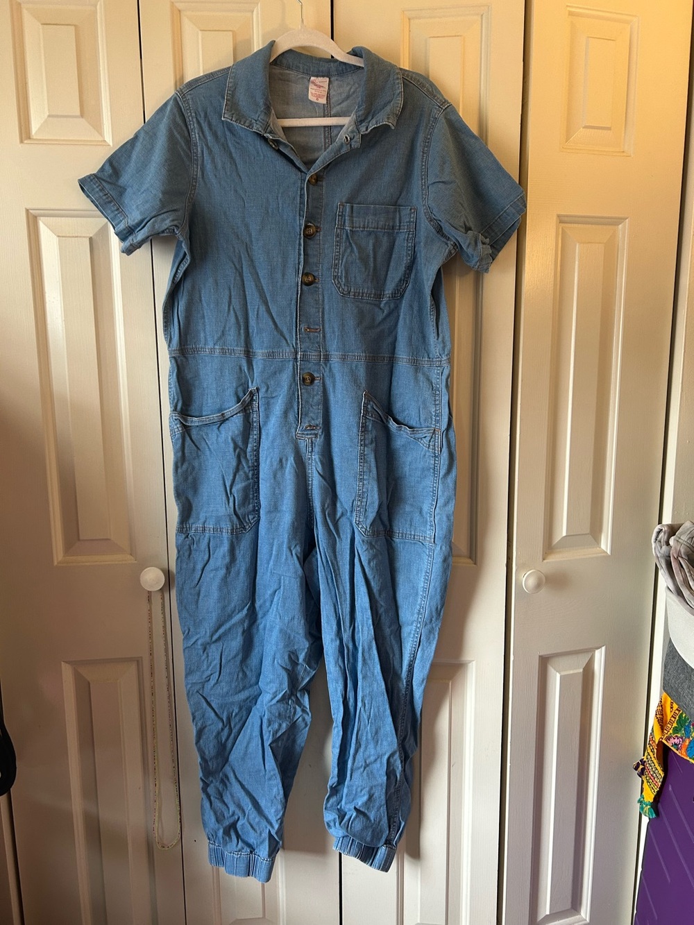 Denim Chambray Adjustable Jumpsuit Summer One Piece Stretch